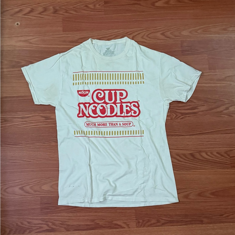 White Nissin Cup Noodles graphic tee